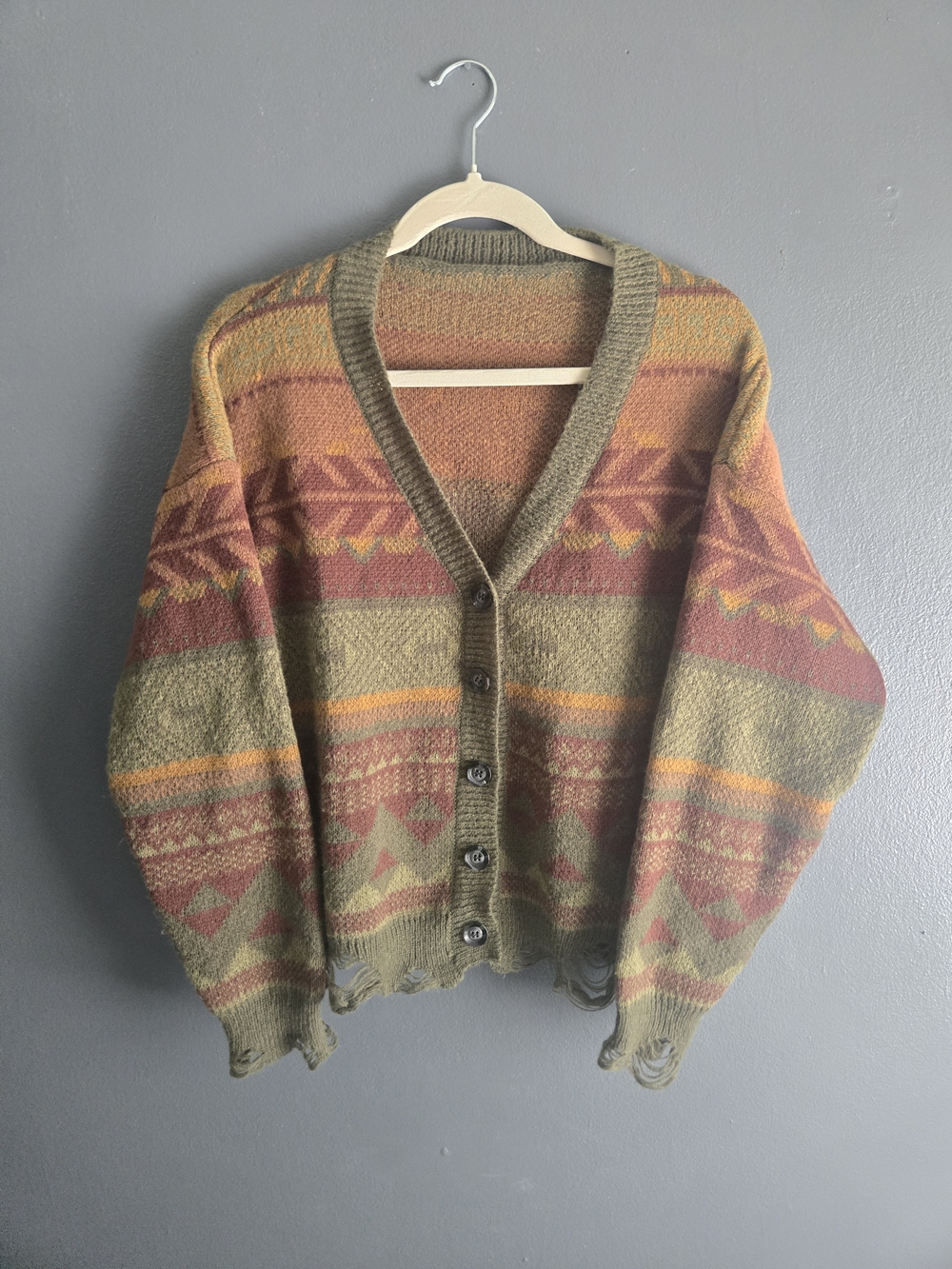Romwe Fairycore Distressed Hem Cardigan Sweater Large - Picture 4 of 6